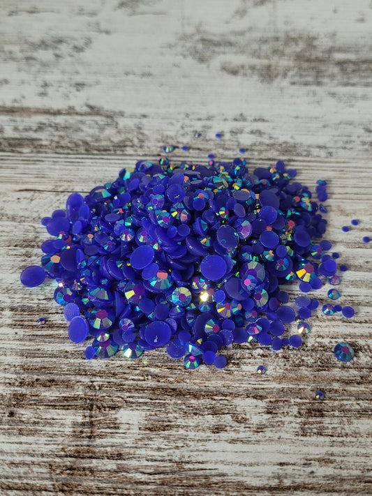 Sapphire Resin Flatback Iridescent Rhinestones, Tumblers, Cups, Lids, Freshies, Arts & Crafts, Nail Art, Ships from the USA
