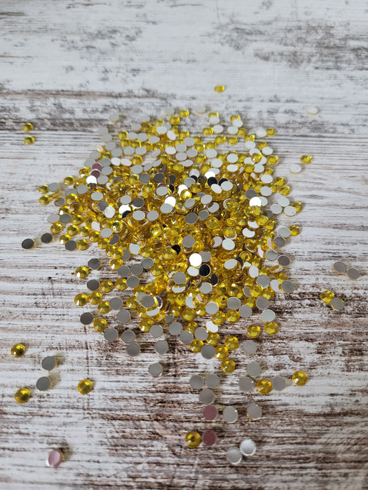Yellow Flatback Rhinestones, Tumblers, Cups, Lids, Freshies, Arts & Crafts, Nail Art, Ships from the USA