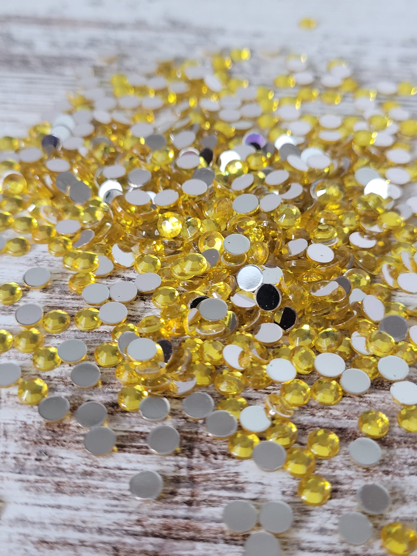 Yellow Flatback Rhinestones, Tumblers, Cups, Lids, Freshies, Arts & Crafts, Nail Art, Ships from the USA
