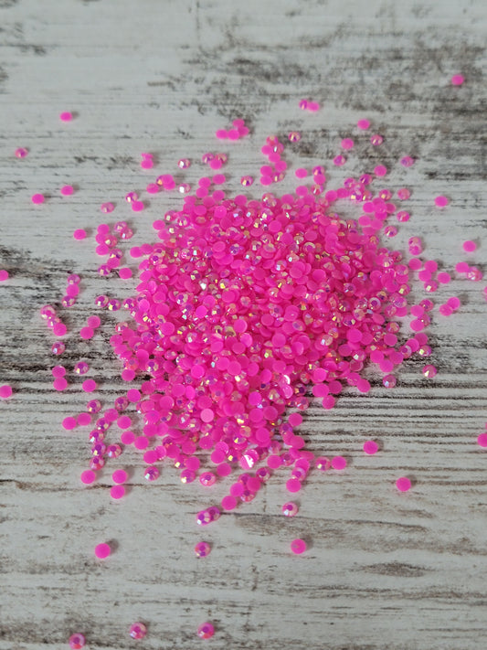 AB Hot Pink Jelly Resin Flatback Rhinestones, Tumblers, Cups, Lids, Freshies, Arts & Crafts, Nail Art, Ships from the USA