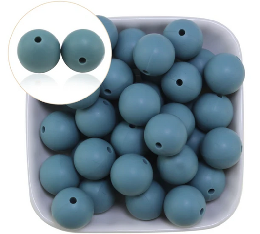 Set of 5, Blue Silicone Beads, Blue 3, Center Hole, Pen Making, Wristlets, Keychains, Jewelry