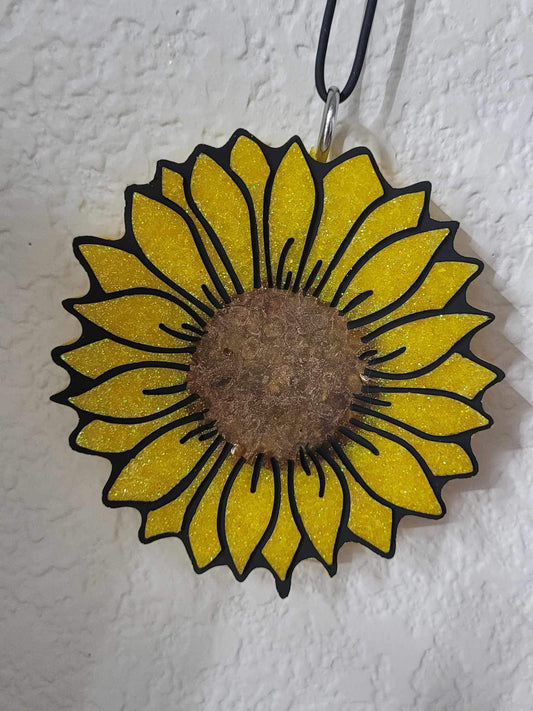 Yellow Sunflower Freshie, Car Air Freshener, On the go fragrance.  Long lasting fragrance.  Ships from the USA.