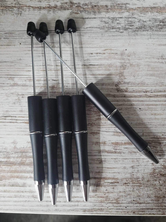 Black Beadable Pen Blanks, great for focals.  DIY beadable pens, Beadable Ball point Pen, Refillable Pen