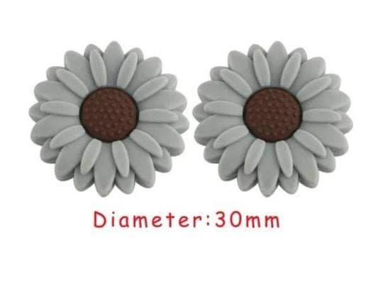 Daisy Silicone focal bead, Craft Supplies, Beadable Pens, Ships from the USA