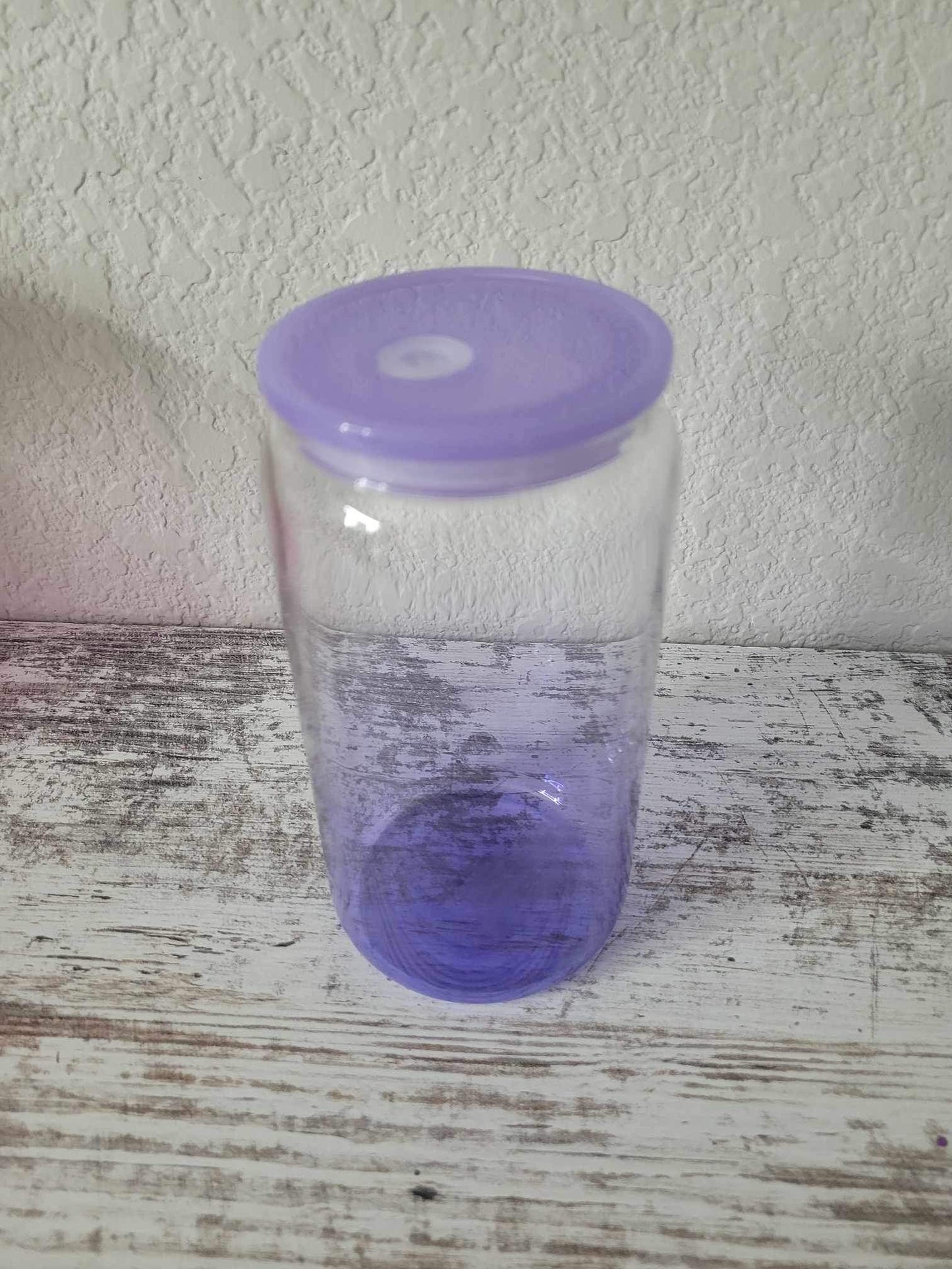 16oz Glass Gradient Ombré, with Jelly Lids, comes with straw, Ships from the USA