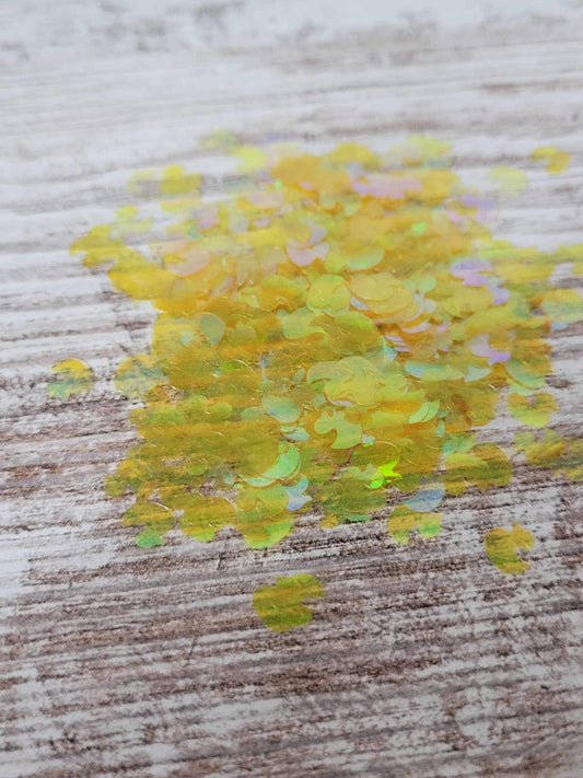 Yellow Rubber Duck Shaped Glitter, Ships from the USA