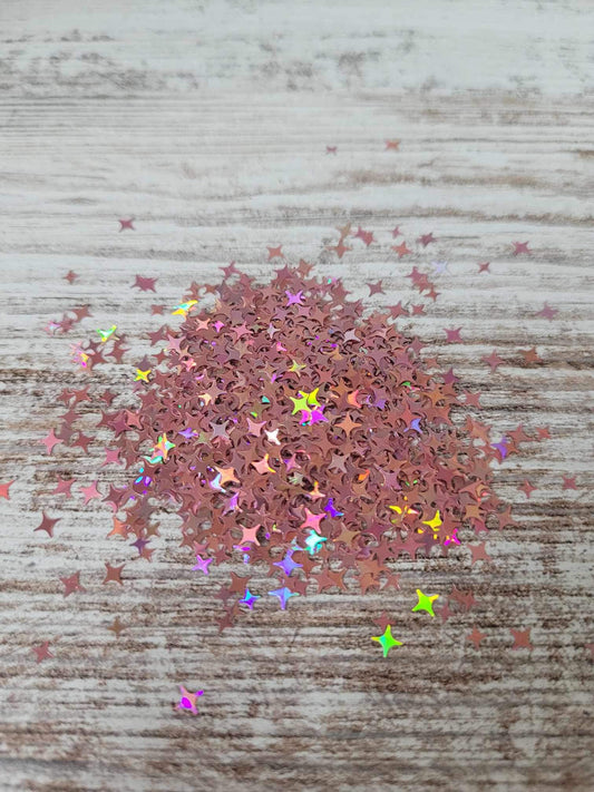 Pink Holographic Star Shaped Glitter, Ships from the USA