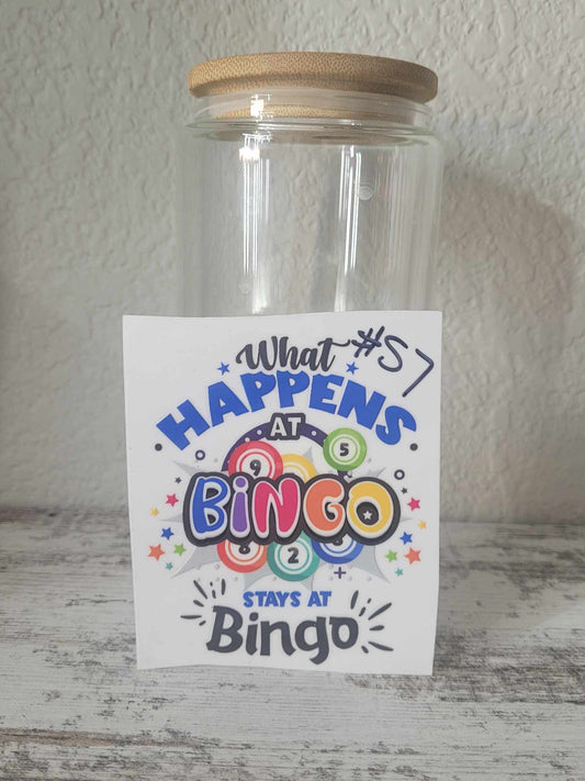 DTF Transfer Wrap, “What Happens at Bingo, Stays at Bingo”, Ships from the USA