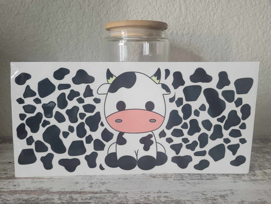 DTF Transfer Wrap, Black and White Baby Cow, Cow Print, Ships from the USA