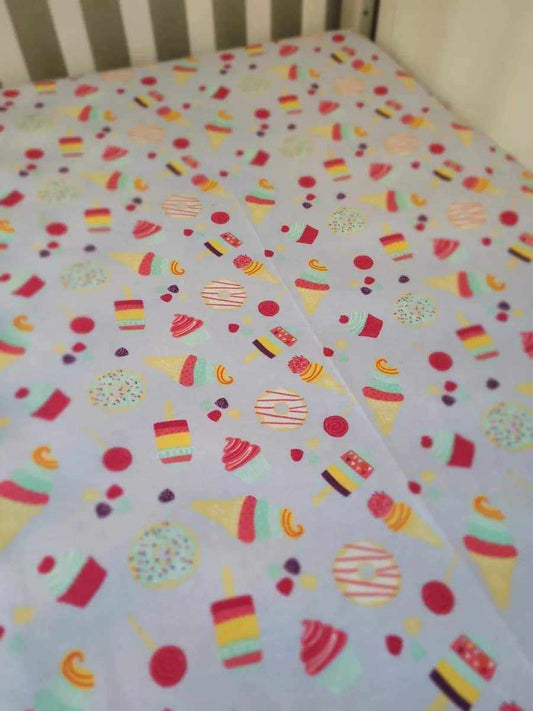 Handmade Standard Crib Sheet, Cotton Blend Desserts, Toddler Bed, Luxurious crib sheet, Ready to Ship, Ships from the USA