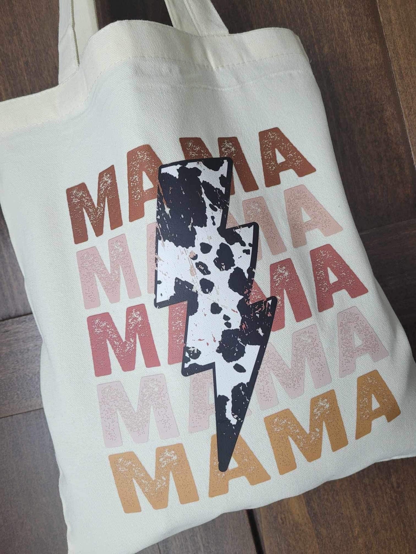 Canvas Mama Tote Bag, Lightening, Ships from the USA!  Eco Friendly Bag