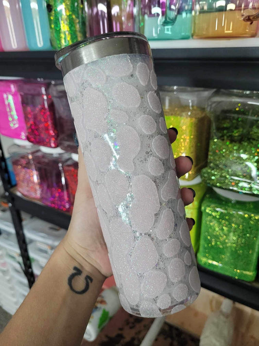 Iridescent Animal Print 20oz STAINLESS Tumbler Cup, Suspended Glitter, Use hot or cold, Handmade, Ships from the USA