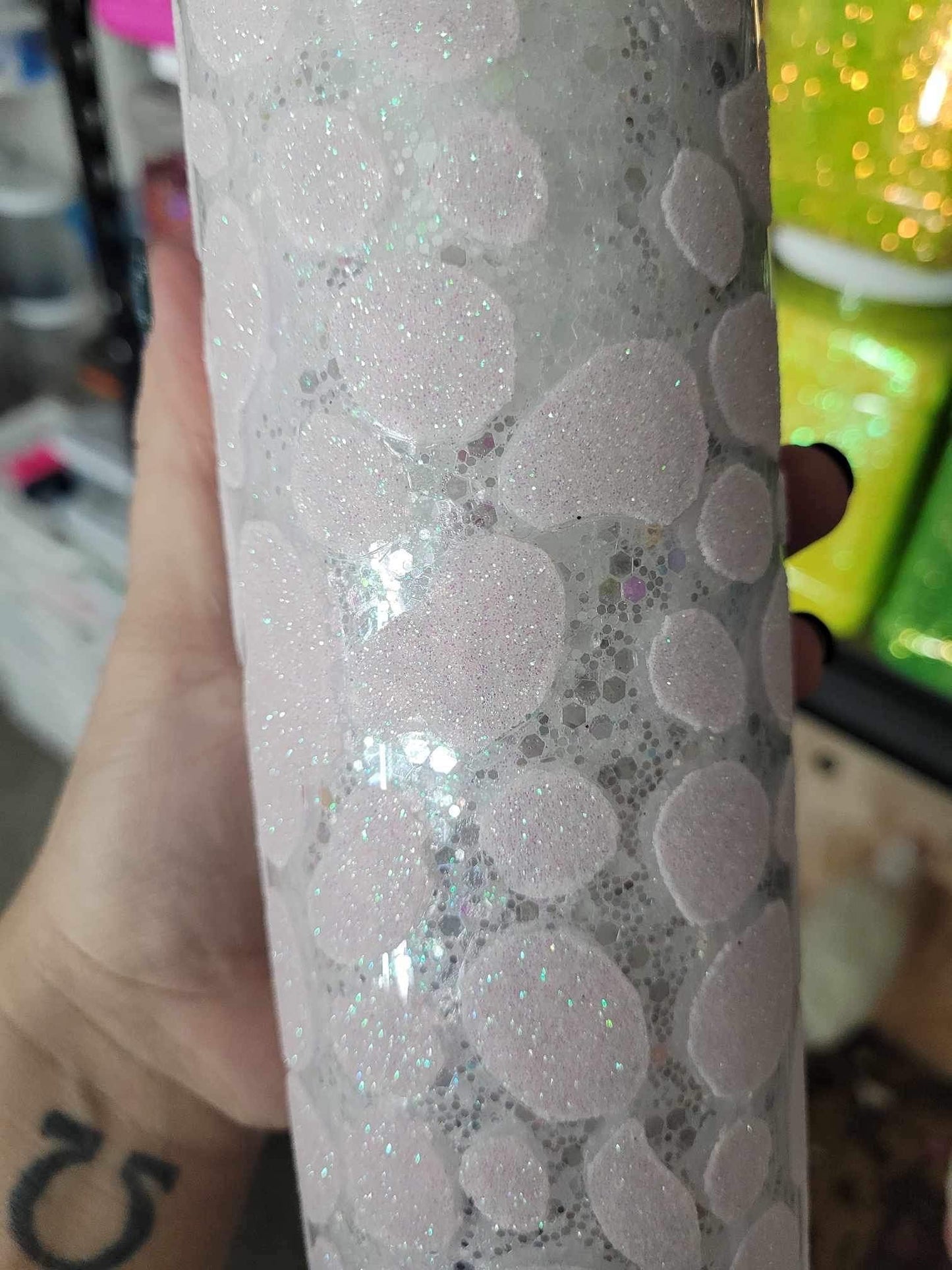 Iridescent Animal Print 20oz STAINLESS Tumbler Cup, Suspended Glitter, Use hot or cold, Handmade, Ships from the USA